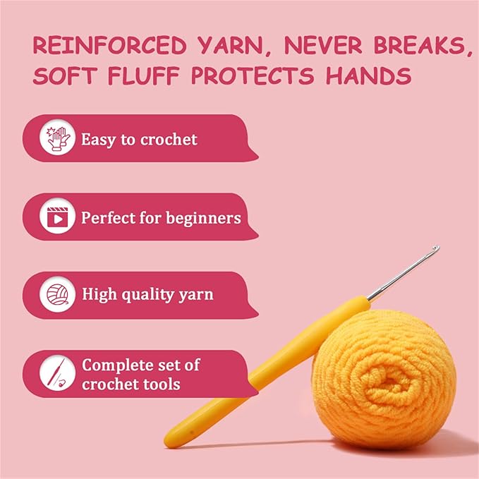 Milaflora 2Pack Axolotl Crochet Kit for Beginners Adults, DIY Crochet Animal Kit with Step-by-Step Video Tutorials, Crocheting Kits for Starters, Beginner Crochet Kit for Adults