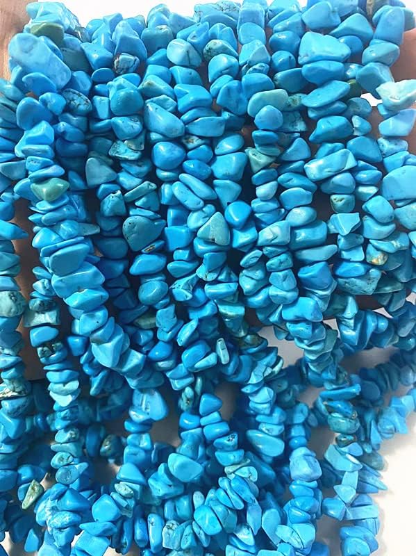 5-8mm Natural Blue Turquoise Howlite Gemstone Chips Beads Healing Crystals Waist Bracelets Necklace Kit Irregular Stone DIY Crafts Design Jewelry Making