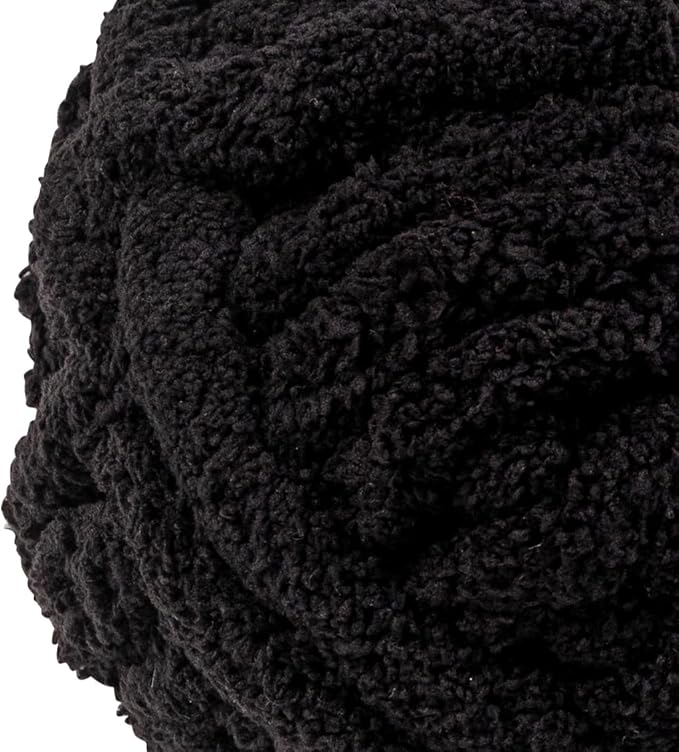 Crafted By Catherine Chunky Chenille Yarn - 2 Pack (41 Yards Each Skein), Black, Gauge 7 Jumbo