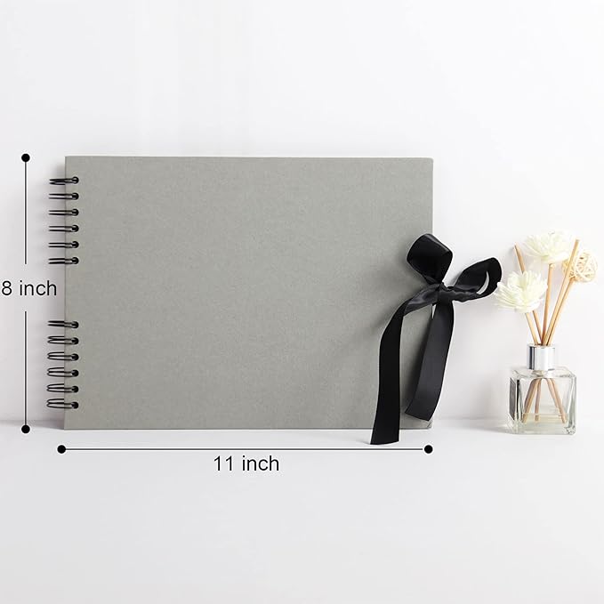 Vienrose Scrapbook Album 80 Pages, DIY Photo Album with Accessories, Red Kraft Paper Memory Book for Wedding, Birthday, Travel, Valentine, Mother’s Day, 11x8 Inches