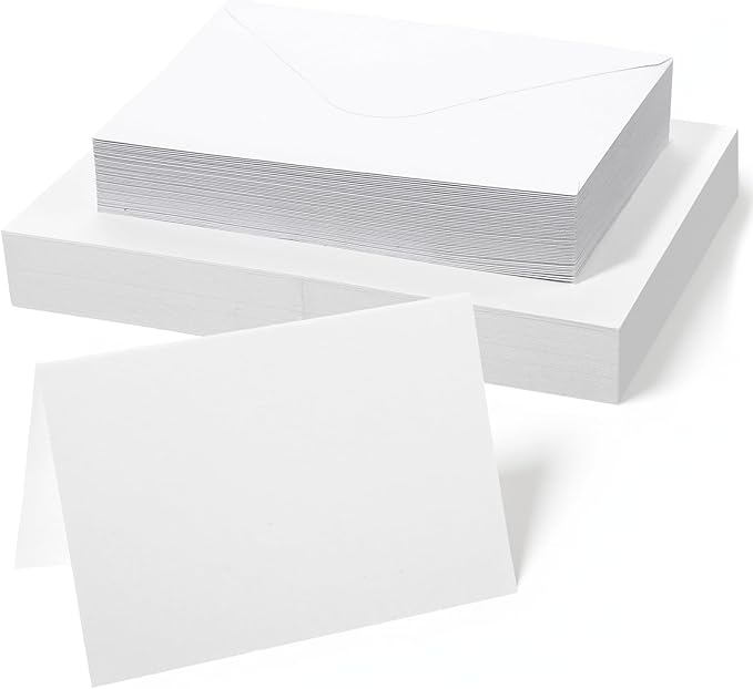 50 Sets Blank Watercolor Cards and Envelopes to Paint, Watercolor Paper Card Blank White Greeting Cards for Painting Wedding Invitations Postcards Notes Card 4 x 6 Inch
