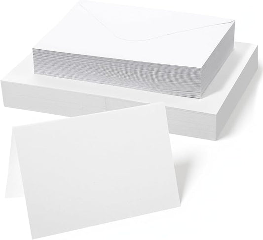 50 Sets Blank Watercolor Cards and Envelopes to Paint, Watercolor Paper Card Blank White Greeting Cards for Painting Wedding Invitations Postcards Notes Card 4 x 6 Inch