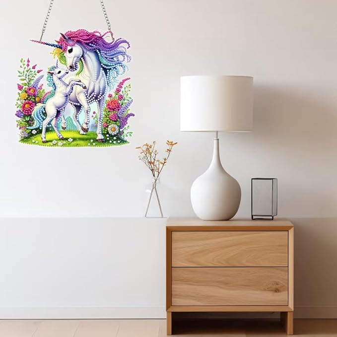 Masendp Hanging Diamond Art Kits for Adults, Special Shaped Horse Diamond Painting Pendant Ornaments Kit DIY Crystal Rhinestone Gem for Home Decoration and Gifts