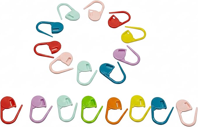Multicolor Plastic Stitch Markers Set, 150 Pieces Locking Knitting and Crochet Needle Clips, 10 Colors for Counting and Marking Stitches