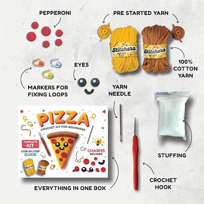 Stitchers Crochet Kit for Beginners Kids and Adults - Learn to Crochet Amigurumi Kit for Starters with Beginner Friendly Yarn and Step by Step Videos
