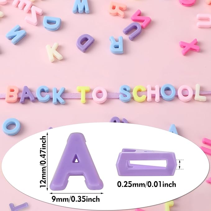 Augshy 700Pcs Large Letter Beads, Colorful Plastic A-Z Mixed Alphabet Shape Beads for Jewelry Making Bracelets Necklaces Key Chains Shoelaces Crafts Party Decor(9 x 12 mm)