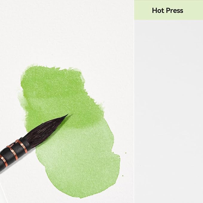 Lightwish Watercolor Pad - A5 20 Sheets 100% Cotton 300GSM Hot Press Paper | Detachable with Backing Board | All-in-One Travel Watercolor Journal with Brush Holders & Storage Pockets