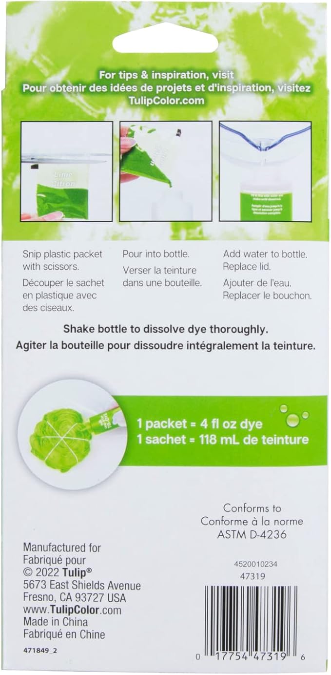 Tulip One-Step Tie-Dye Kit , 3 Fabric Dye Refill Packs, Packs, Lime Green