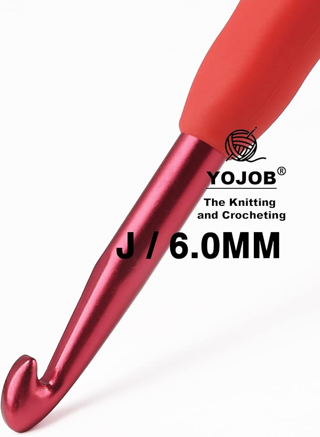 YOJOB 2Pack Size J / 6mm, K / 6.5mm Crochet Hooks, Super Smooth & Ergonomic for Beginner and Advanced (6.0mm, 6.5mm)