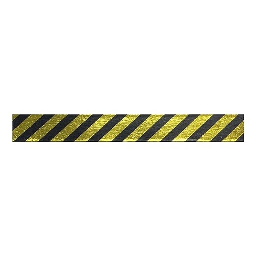 Wrapables Colorful Washi Masking Tape, Metallic Diagonal Black and Gold Stripes