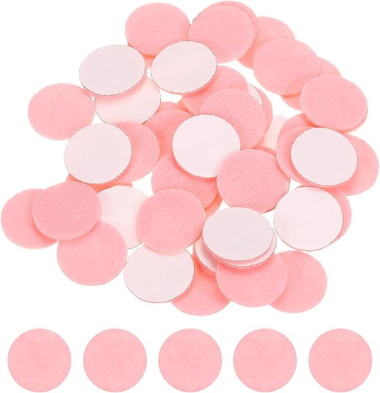 uxcell 100 Pcs Adhesive Felt Circles, 9/16" Round Non-Woven Felt Pads Stickers Dots Pre Cut for DIY Crafts Sewing Handcraft Costume Holiday Decoration, Pink