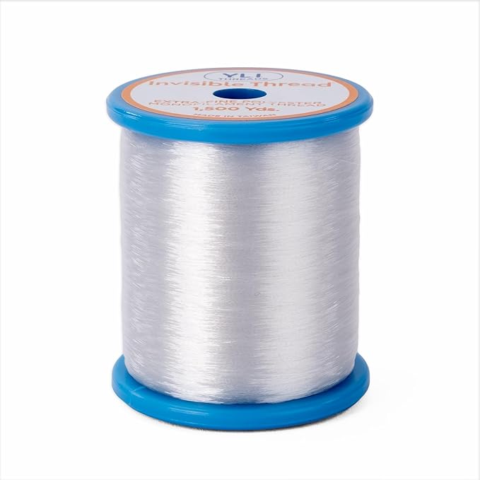 YLI Invisible Thread Poly 1,500 Yard Spool – Fine Polyester Monofilament Thread for Quilting, Appliqué & Stitch-in-The-Ditch
