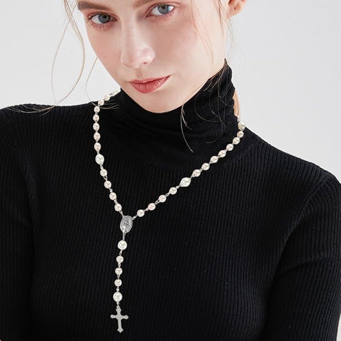 SUNNYCLUE 700Pcs Rosary Making Kits Crucifix Charms Rosary Crosses Easter Cross Pendants Oval Chandelier Link Charm Glass Pearl Beads for Jewelry Making Supplies DIY Necklace Bracelets Holiday