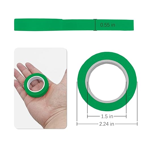 8PCS Colored Masking Tape - Green Painters Tape, Tape for Kids Art Supplies, Great for Crafts, Labeling, DIY Decorative, 1/2 Inch Colored Tape Rolls- Tiny Size