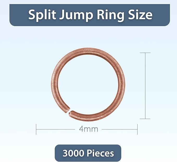 Mandala Crafts Assorted Antique Copper Color Jump Rings Jewelry Findings Metal O Rings for Jewelry Making Supplies - 3000 4mm Small Open Jump Rings Kit for Necklace Earring