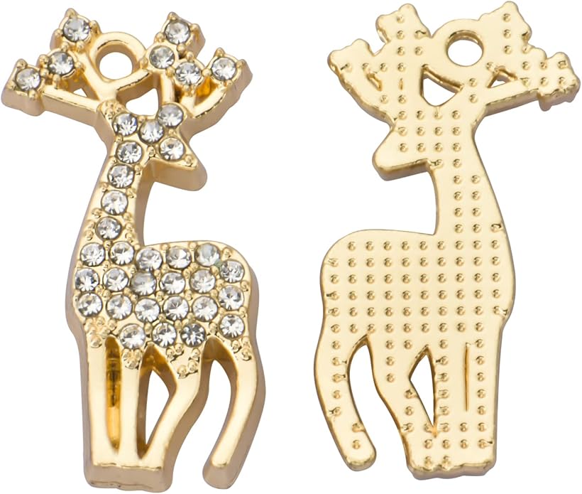 Pack of 20 Rhinestone Charms Gold Plated Pendants Pave Crystal Accessories for Necklace Bracelet Jewelry Making DIY Crafting