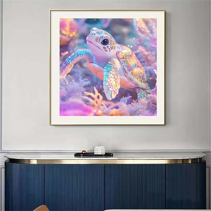 SHICERNHJ Sea Turtle Diamond Art Kits for Adults,Animal Full Drill Diamond Dots for Adults Beginner DIY Round 5D Paint with Diamond Painting Kits Gem Art for Crafts Kits Adult Home Decor 14 X 14 Inch