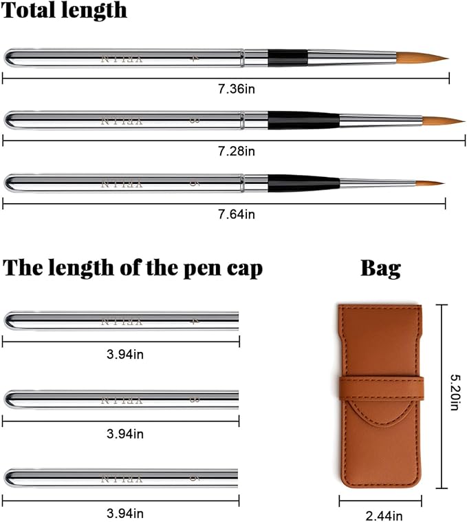 Travel Watercolor Brushes, Travel Kit with Leather Pouch Perfect for Watercolor Acrylics Gouache Ink Painting