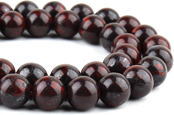 Natural Stone Beads for Jewelry Making - 6mm Gemstone Round Beads for Bracelets(58-60pcs, Red Jasper)