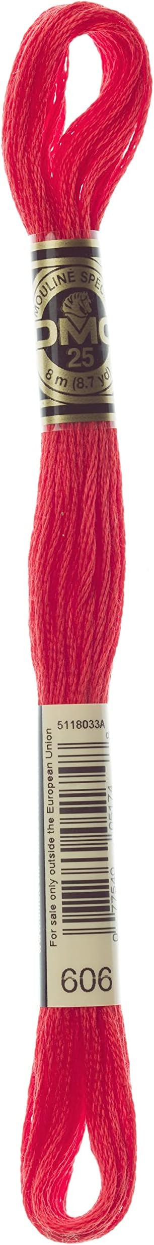 DMC 6-Strand Embroidery Cotton Floss, Bright Orange Red