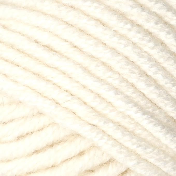 Estako Megastar, 75% Acrylic 25% Wool Yarn, Soft, Chunky Bulky Weight #5 for Crochet and Knitting 3.52 Oz (100g) / 120 Yrds (110m) (60169 - Off White)