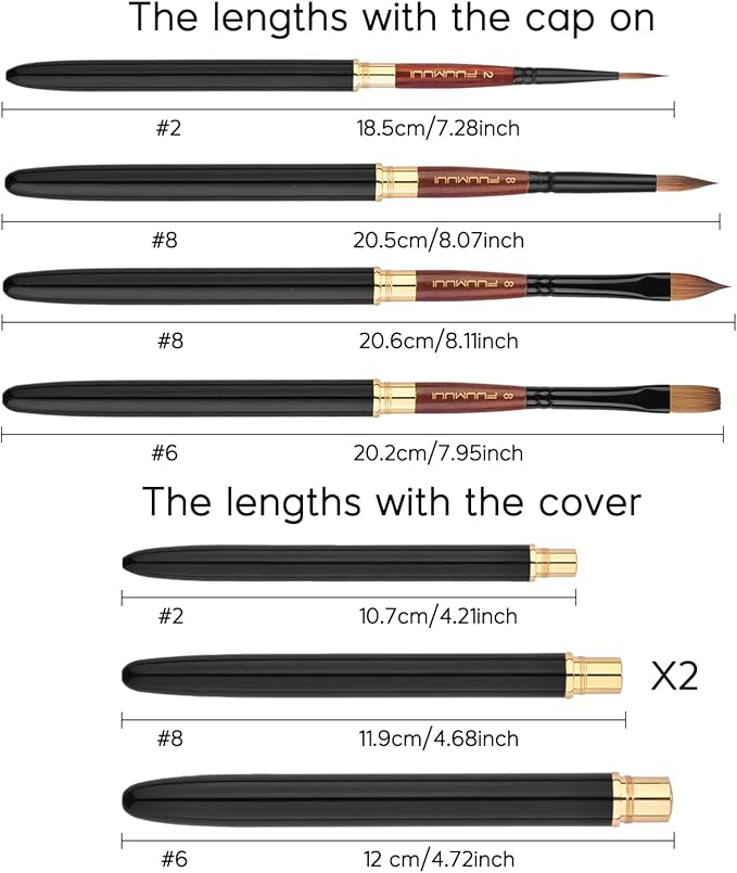 Sable Travel Watercolor Brushes, Fuumuui 4pcs Elegant Kolinsky Sable Travel Brushes Travel Watercolor Kit with Leather Pouch Perfect for Watercolor Gouache Ink Painting