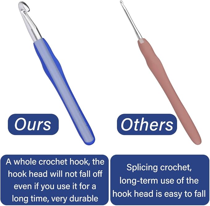 9 mm Crochet Hook, Ergonomic Handle for Arthritic Hands, Extra Long  Knitting Needles for Beginners and Crocheting Yarn (9 mm)