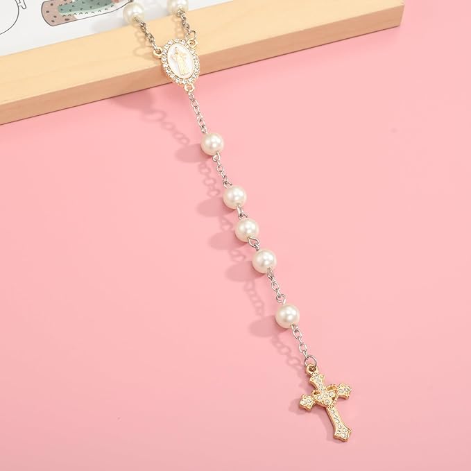 Jiali Q 20 Piece Set Rhinestone Cross Connectors and Pendants for Jewelry Making (Gold St.Benedict)