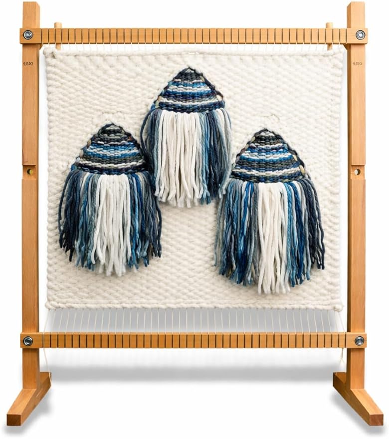 Large Wooden Weaving Loom Kit for Beginners | Adjustable Vertical Loom Frame with Tools | DIY Hand Weaving Craft Kit for Wall Art, Tapestry, and Yarn Projects (22.75 x 16.5 inches)