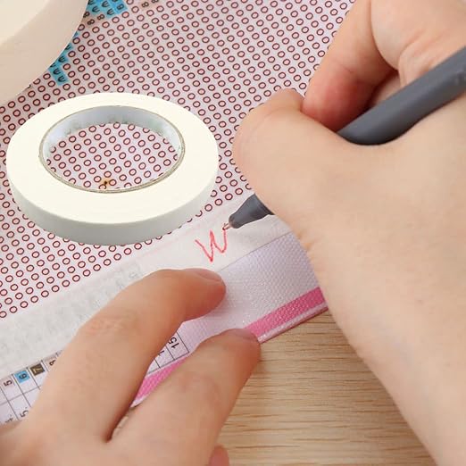 Diamond Painting Tape Dirtproof 50 Meter Length 10mm Width White Tape Diamond Painting Accessories Masking Tape Self Adhesive Edges Sticker