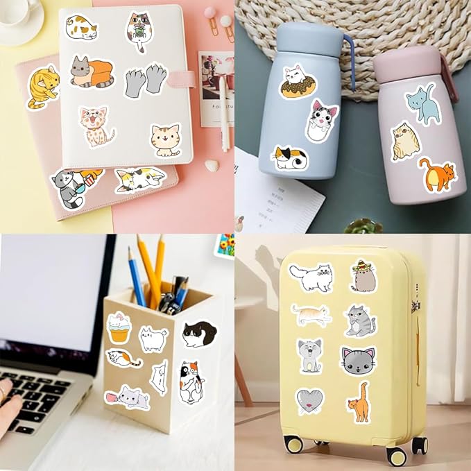 50Pcs Waterproof Vintage Stickers,Scrapbooking Supplies Kit,Aesthetic Decorative Craft Sticker for Planner, Bullet Journaling, Junk Journal, Water Bottles, Laptop, Retro Craft.Big Cat