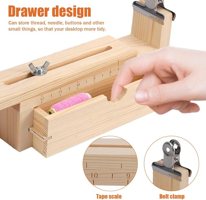 Restynic Paracord Jig Bracelet Maker, Wooden Jig Bracelet Maker with 4 Clips - Adjustable DIY Paracord Braiding Tool for Crafting, Weaving Bracelets, Belts & Keychains(Color:wood2)