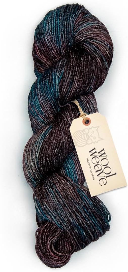 Superwash Merino Wool Yarn for Knitting & Crocheting - Hand Dyed, 100gr, 240 Yards, Dk Weight - Luxurious Blue & Purple Variegated Yarn