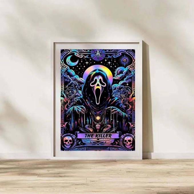LILEIDECO Diamond Painting Kits for Adults DIY 5D Diamond Art Paint with Round Diamonds Full Drill Gem Art Skeleton Ghost Painting Kit for Home Wall Decor Gifts 12x16inch