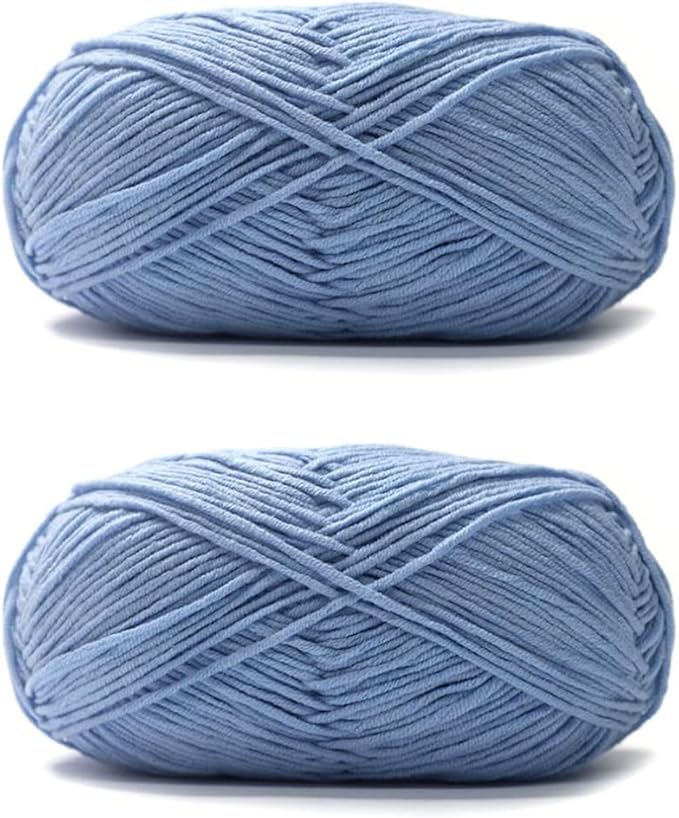 Acrylic & Cotton Blended Knitting and Crochet Yarn Soft Medium Yarn, Breathable and Skin Friendly for Baby Garments, Scarves, Hats, and Craft Projects 200g 29-Sky