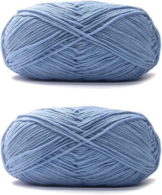 Acrylic & Cotton Blended Knitting and Crochet Yarn Soft Medium Yarn, Breathable and Skin Friendly for Baby Garments, Scarves, Hats, and Craft Projects 200g 29-Sky
