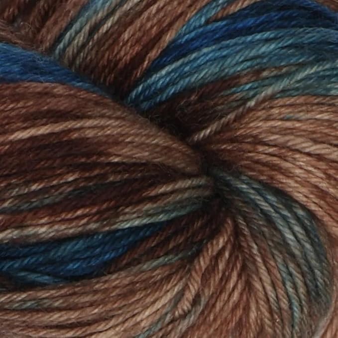 KnitPro Symfonie Fingering Weight Hand Dyed Variegated Yarn Skein | Extra Fine Merino Wool & Polyamide Blend for Knitting & Crocheting, Oeko-TEX Certified 400m, 100g | Terra Cabin in the Woods