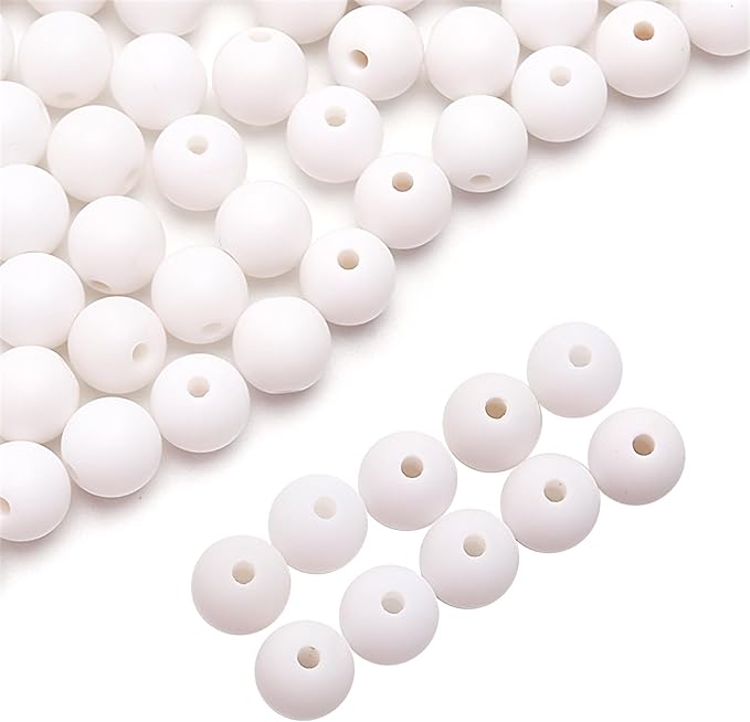 bonny boxx 1000pcs 6mm matte white acrylic round beads, frosted plastic resin bubblegum balls chunky gumball beads for necklace and bracelet making, crafting supplies