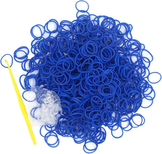 3000Pcs Loom Rubber Bands Refill Kit, Includes 75 S-Clips & 5 Hooks, Premium Rubber Band Bracelet Making Supplies for Kids DIY Crafting Gift (Dark Blue)