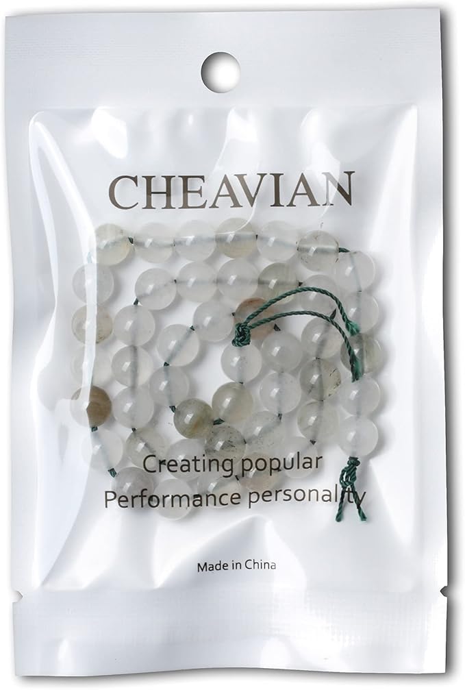 cheavian 45pcs 8mm natural light green ice quartzite crystal round loose beads for jewelry making 1 strand 15"