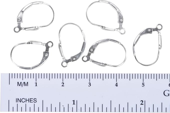 ugems 3-pairs sterling silver shell leverback earring findings