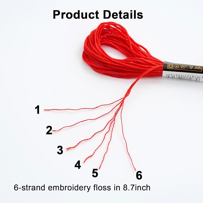 447 Colors Embroidery Floss Complete Set, Friendship Bracelet String, 8.7in 6-Strand Cross Stitch Thread Polyester Embroidery Thread