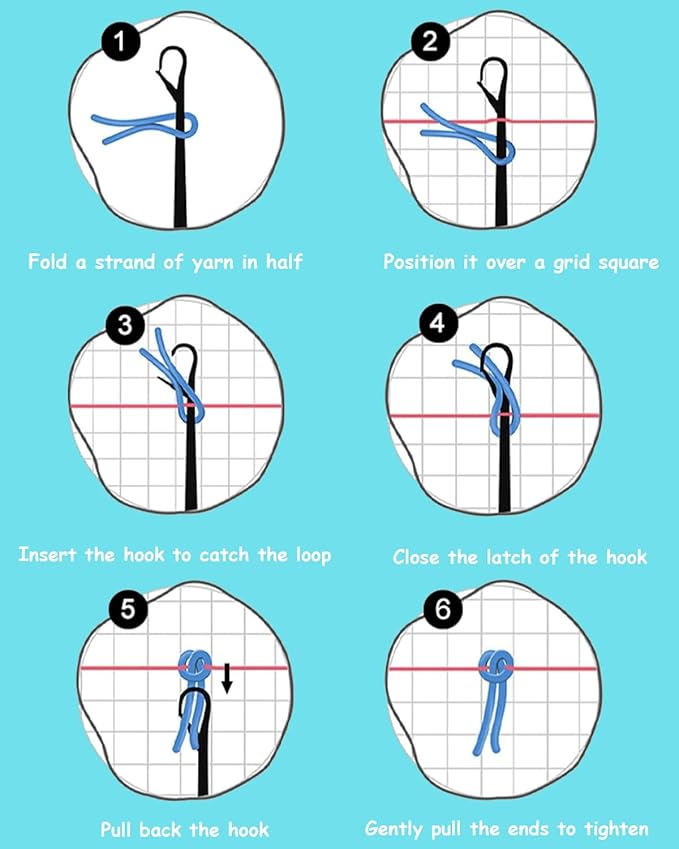 Puzamen Latch Hook Rugs Kits for Adults Beginners, 16 * 24inch Large Latch Hook Rug Making Kit with Precut Yarns Coded Canvas