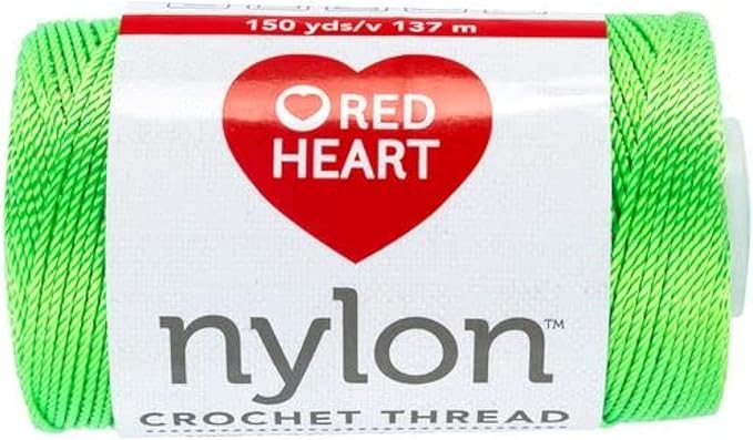 Red Heart Nylon Size 18 Crochet Thread, Neon Bright Green