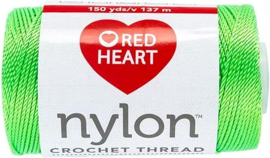 Red Heart Nylon Size 18 Crochet Thread, Neon Bright Green