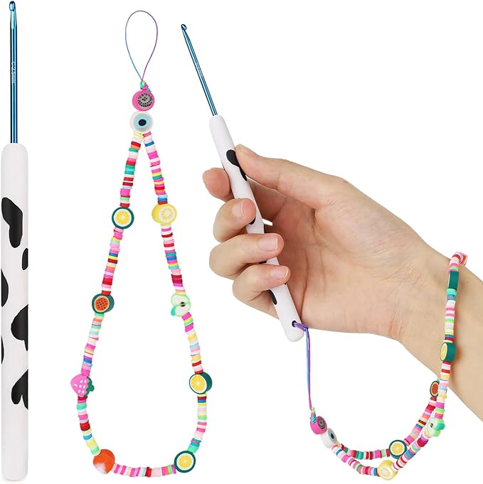 Coopay Crochet Hooks, Crochet Hook with Soft Polymer Clay Handle and Attached Bracelet - Stylish & Practical - 2.5mm (C-2)