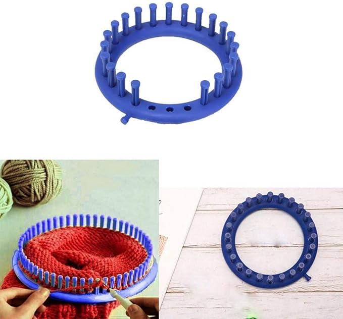 JapanAmStore Round Knitting Loom Plastic Knitting Machine Hat Knitter Yarn Needles Hook Sewing Tools for Hats Scarves (13cm)
