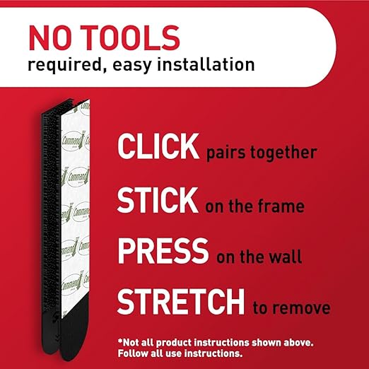 Command 10 lb Medium 16 Pairs Picture Hanging Strips (32 Strips), Damage-Free Hangers for Picture Frames, No Tools Required, Great for Home Room Wall Decor, Black Adhesive