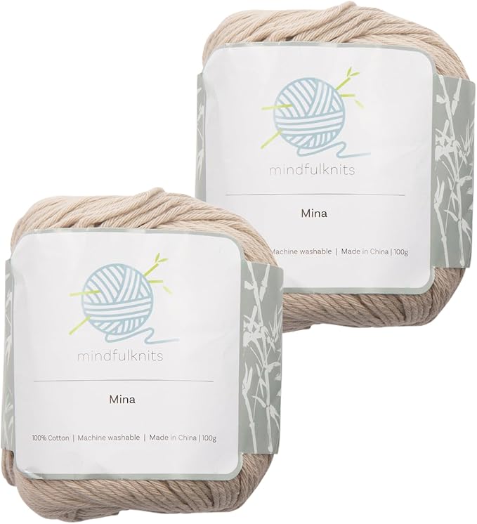 Knitting Yarn, Crochet Yarn, Mindfulness and Relaxation 100 Percent Cotton Yarn, Single Color 2-Pack - Medium Number 4 Worsted Bundle, Soft & Gentle for Garments, Amigurumi, Baby Items by mindfulknits