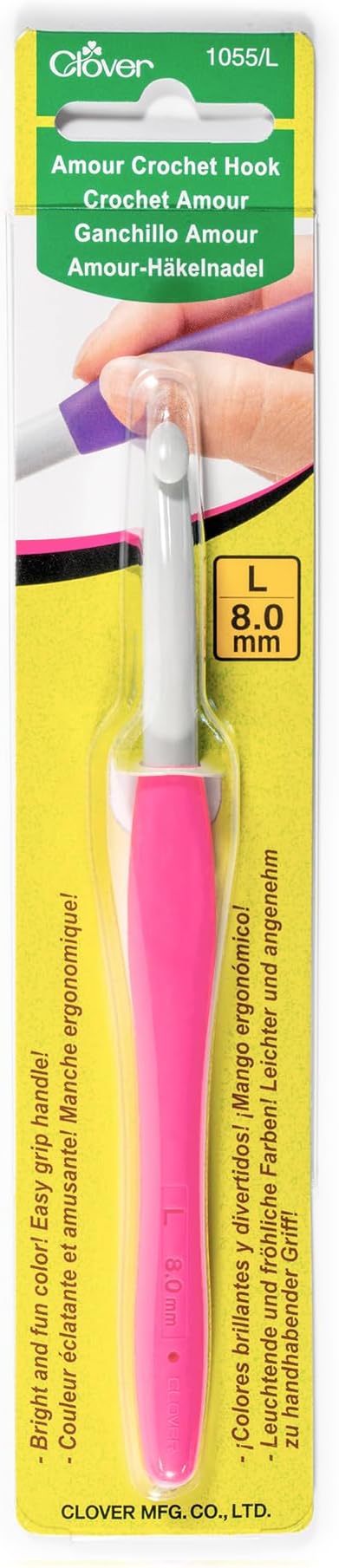 Clover 1055/L Amour Crochet Hook, Size L/8.0mm